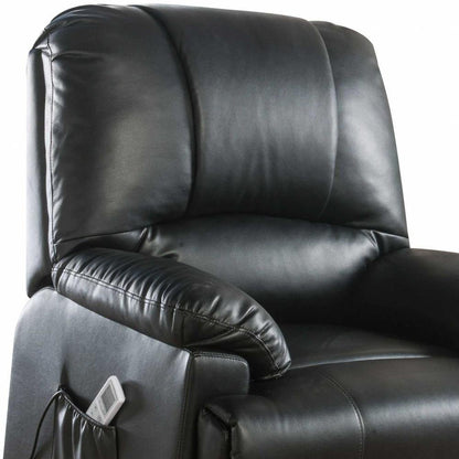 34" Beige Faux Leather Power Massage Lift Assist Recliner HomeRoots