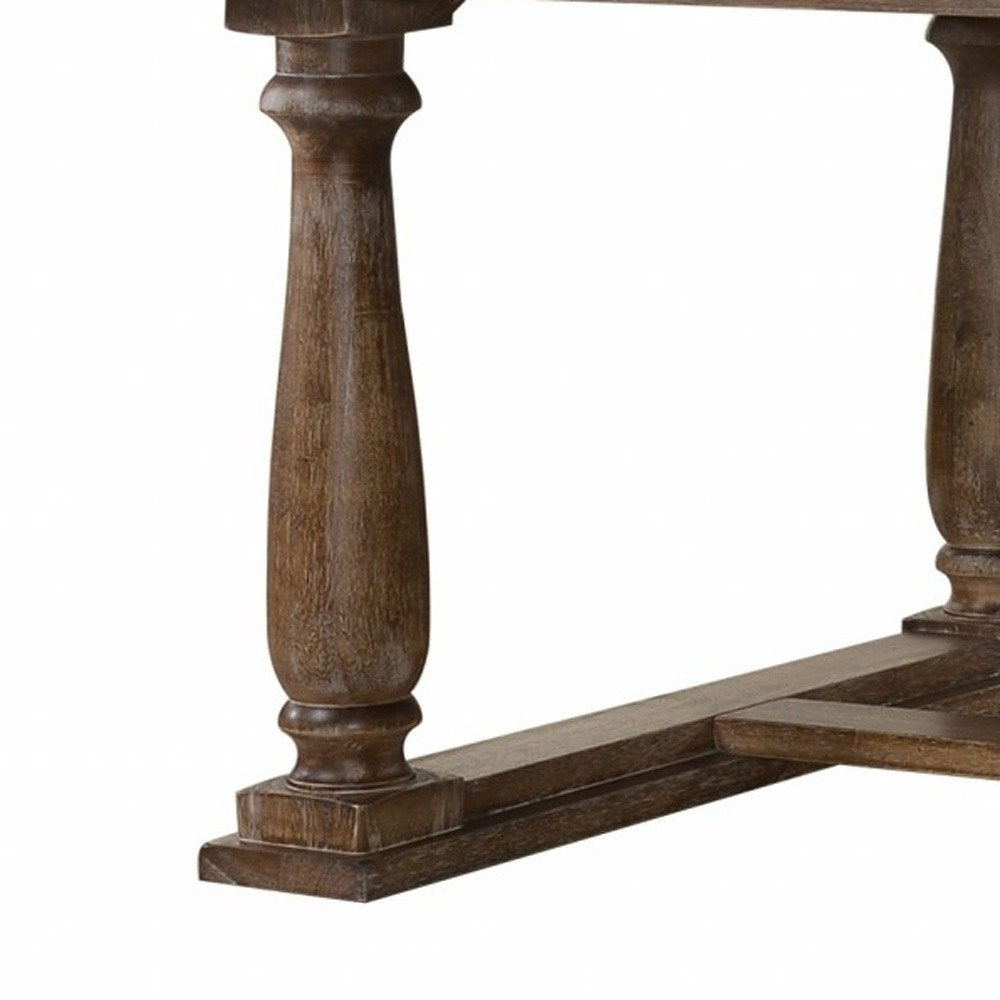 88" Light Gray And Gray Solid Wood Trestle Base Dining Table HomeRoots