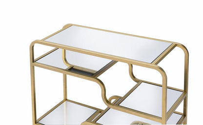 36" Clear And Gold Rectangular Glass Bar Table - FurniFindUSA