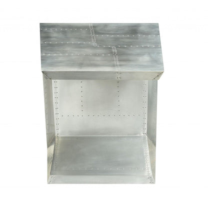 71" Silver Aluminum Writing Desk HomeRoots