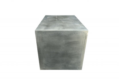71" Silver Aluminum Writing Desk HomeRoots