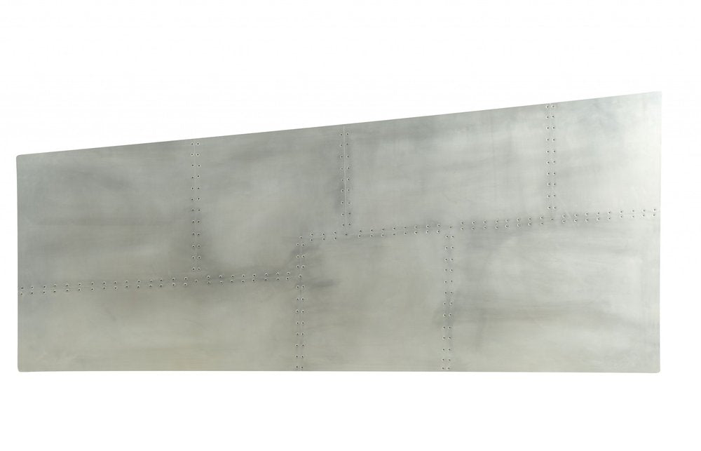 71" Silver Aluminum Writing Desk — view 4