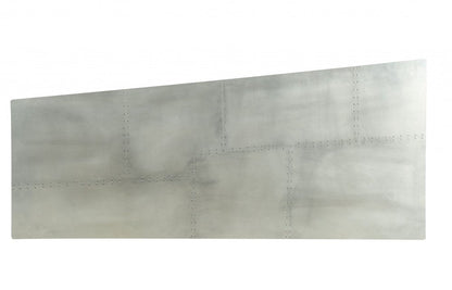 71" Silver Aluminum Writing Desk HomeRoots