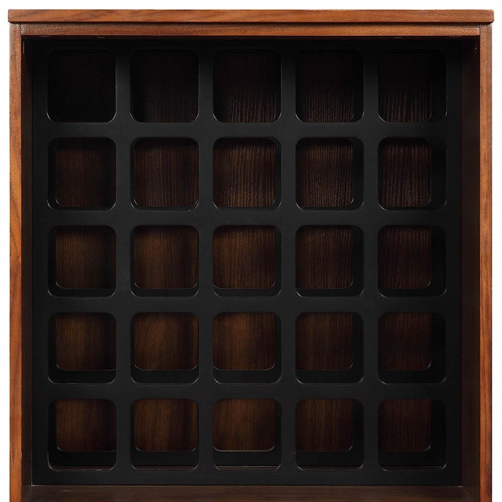 52" Brown And Black Wood Bar Cabinet With Three Drawers HomeRoots