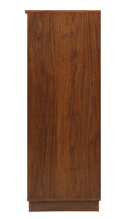 52" Brown And Black Wood Bar Cabinet With Three Drawers HomeRoots