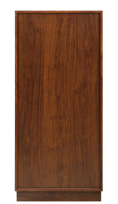 52" Brown And Black Wood Bar Cabinet With Three Drawers HomeRoots
