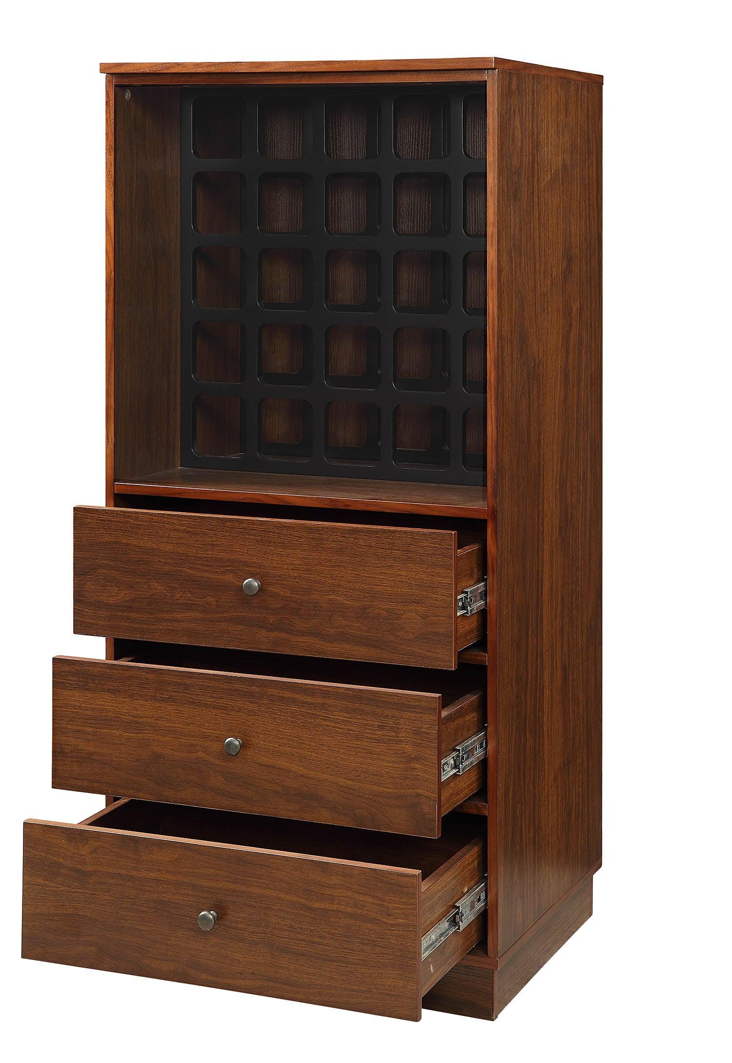 24" Brown Standard Display Stand With Three Drawers - FurniFindUSA