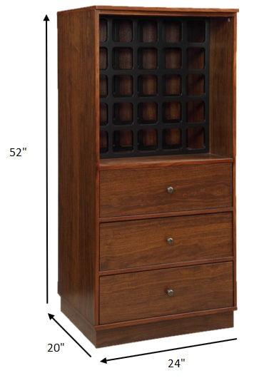 24" Brown Standard Display Stand With Three Drawers - FurniFindUSA