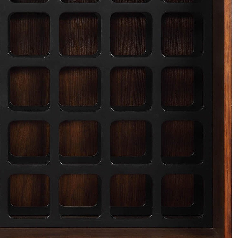 52" Brown And Black Wood Bar Cabinet With Three Drawers HomeRoots