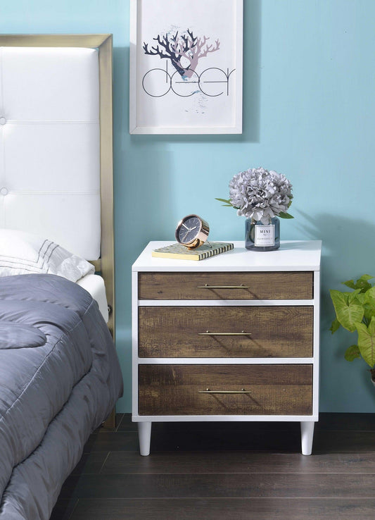 21" Brown Three Drawers Nightstand - FurniFindUSA