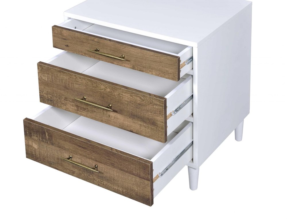21" Brown Three Drawers Nightstand HomeRoots