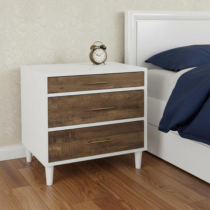21" Brown Three Drawers Nightstand HomeRoots