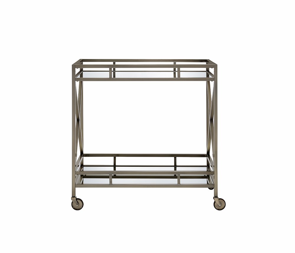 34" X 20" X 35" Antique Brass Metal Serving Cart HomeRoots