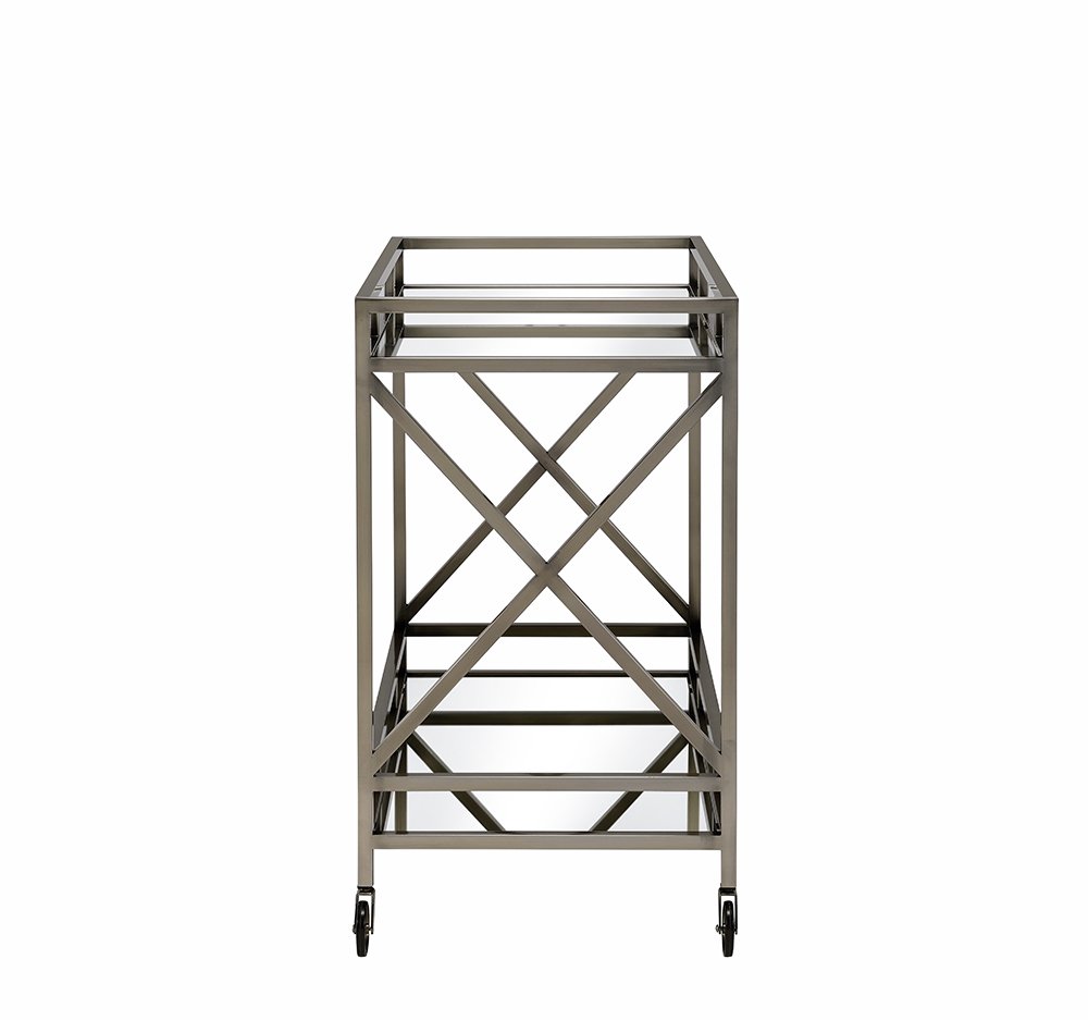 34" X 20" X 35" Antique Brass Metal Serving Cart HomeRoots