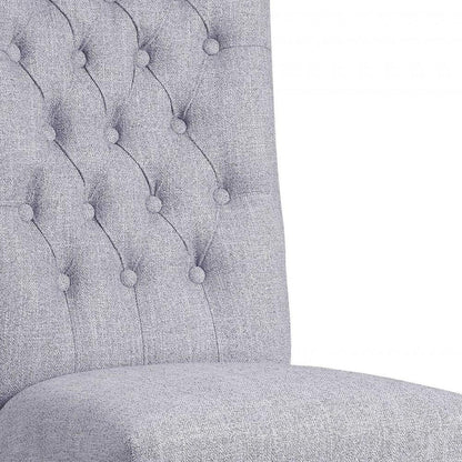 Set of Two Tufted Gray Upholstered Fabric Dining Side Chairs HomeRoots