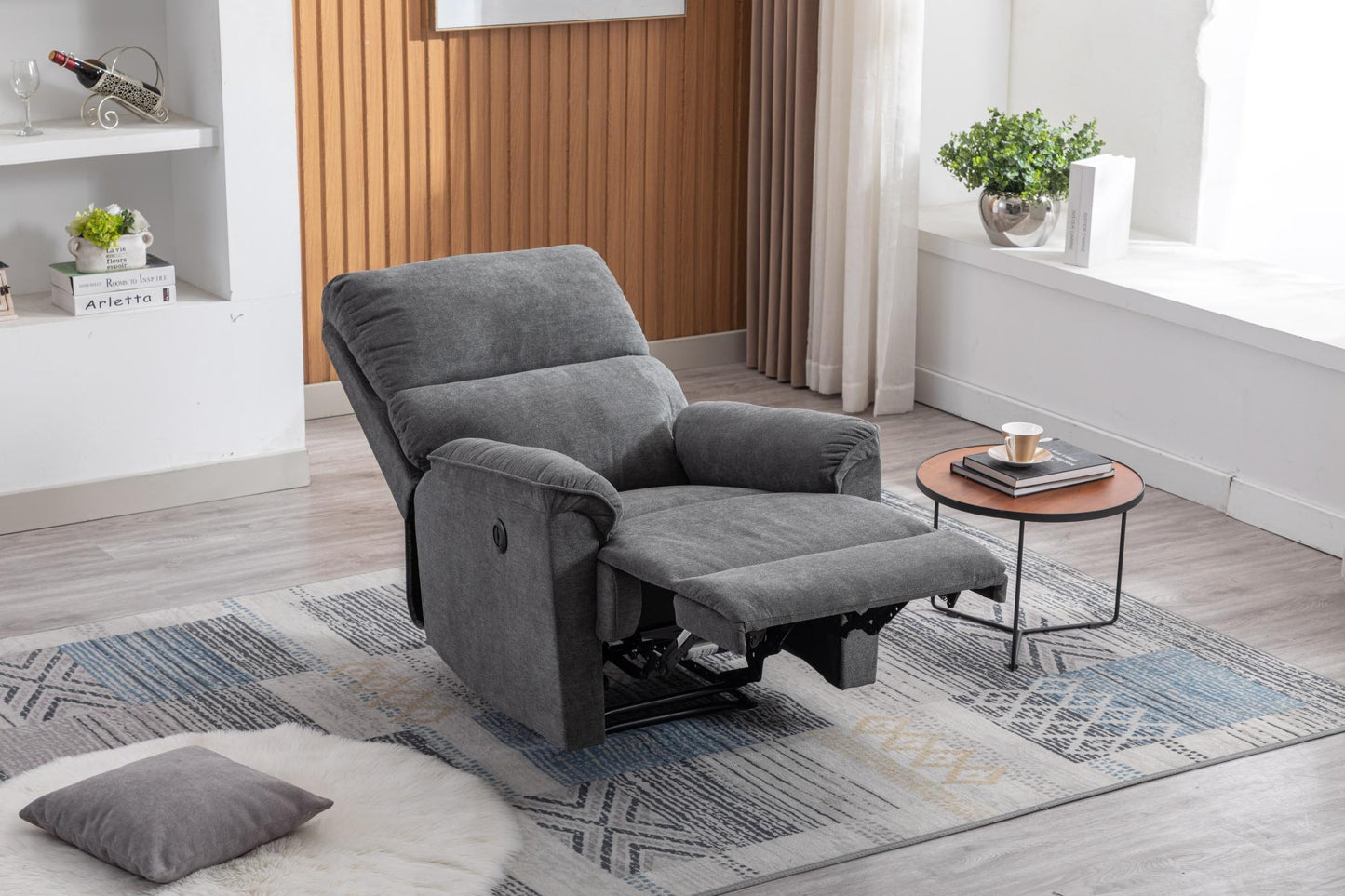 Minimalism Style Electric Recliner, Cute Armchair with Simple Design for Easy Leisure time, USB Port Aviaable, Suitable Sofa for Living Room - FurniFindUSA