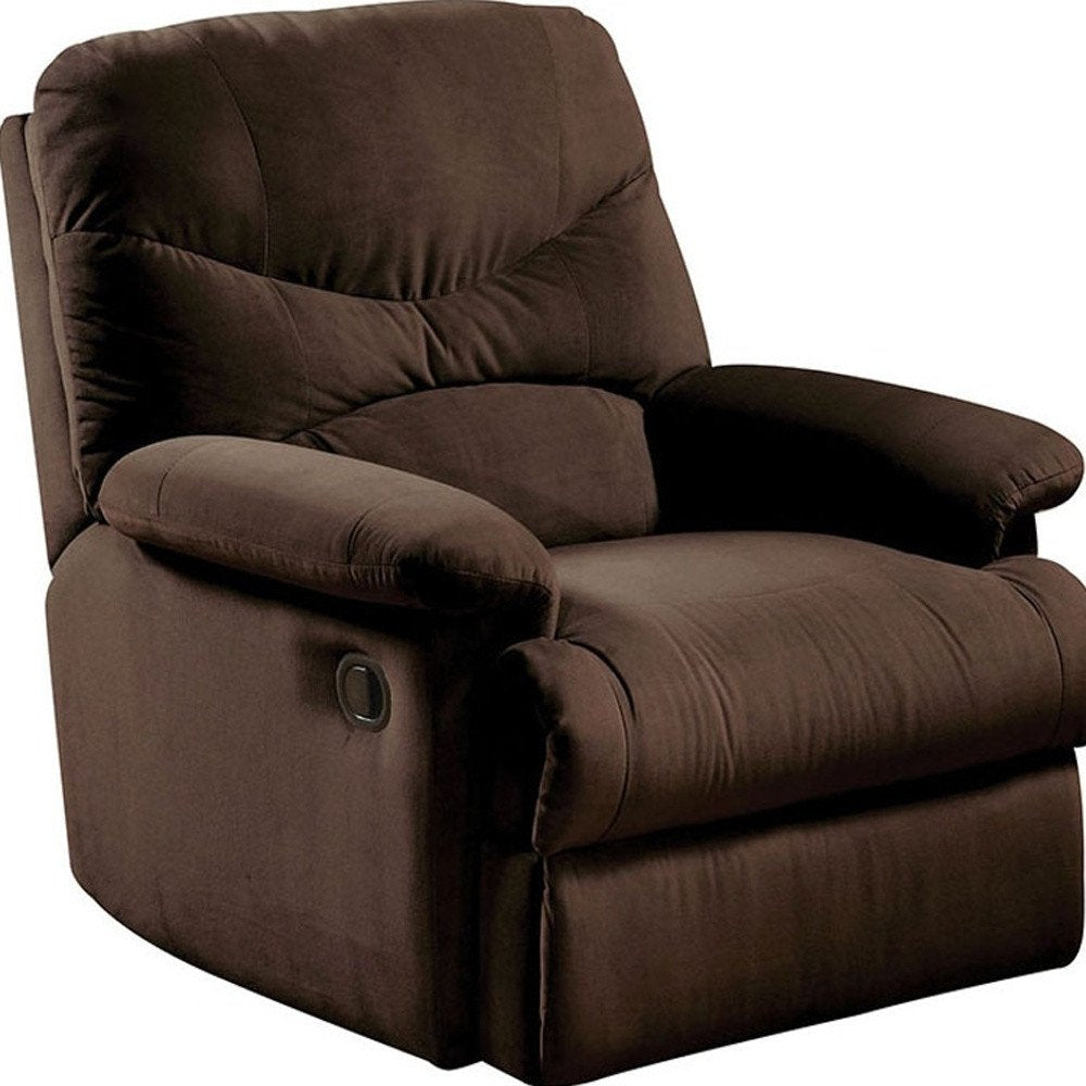 35" Chocolate Microfiber Recliner HomeRoots