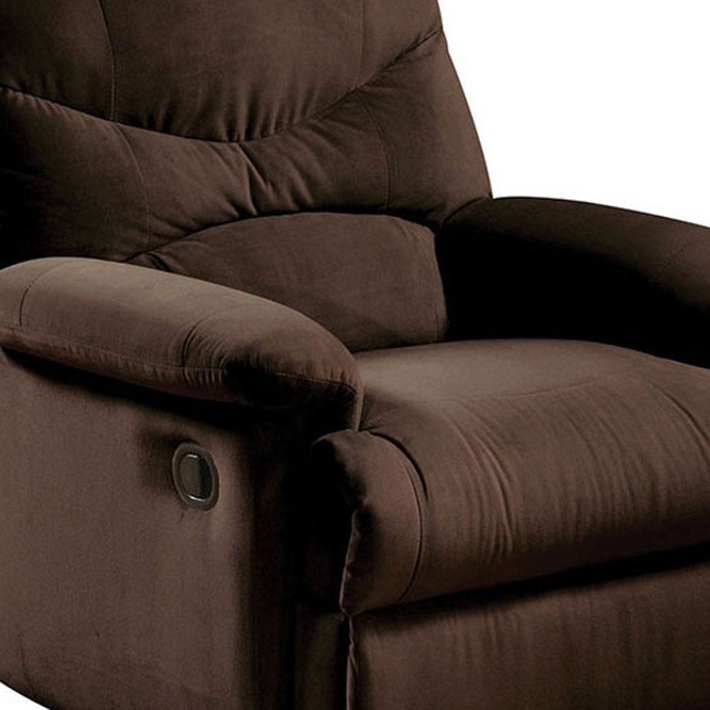 35" Chocolate Microfiber Recliner HomeRoots