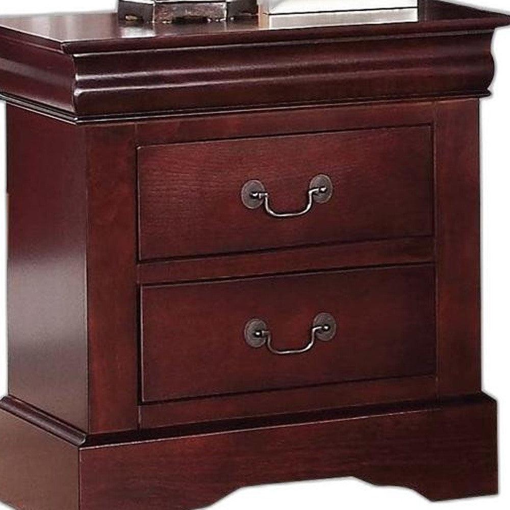 24" Brown Two Drawers Nightstand - FurniFindUSA