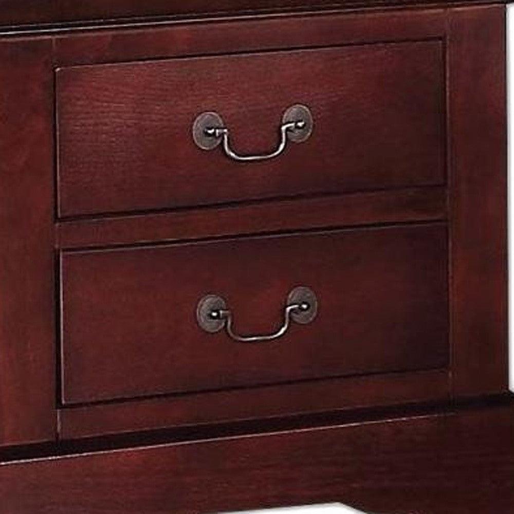 24" Brown Two Drawers Nightstand - FurniFindUSA