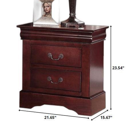 24" Brown Two Drawers Nightstand - FurniFindUSA