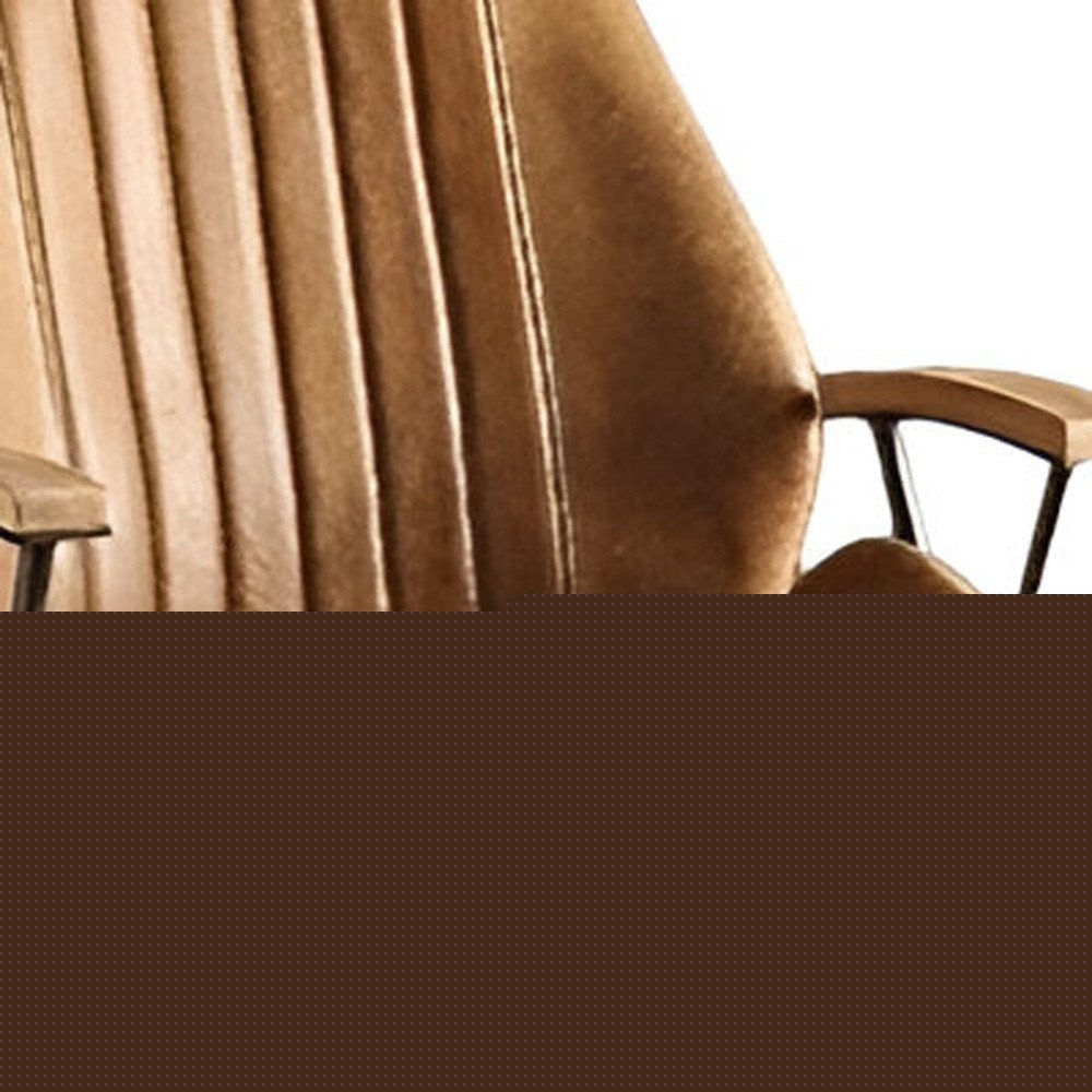 Coffee and Black Adjustable Swivel Faux Leather Rolling Office Chair HomeRoots