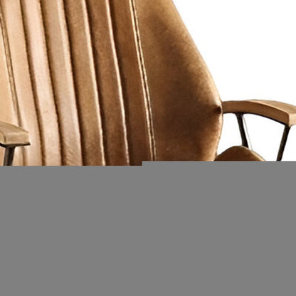 Coffee and Black Adjustable Swivel Faux Leather Rolling Office Chair HomeRoots
