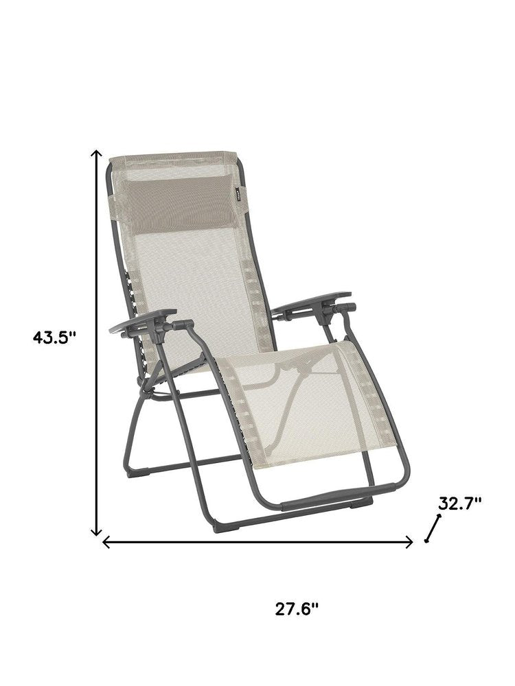 28" Green Steel Outdoor Zero Gravity Chair with Green Cushion HomeRoots
