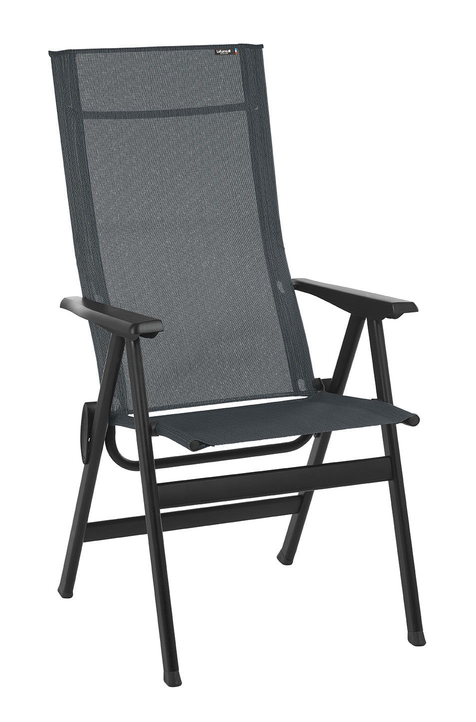 24" Gray and Black Steel Indoor Outdoor Arm Chair