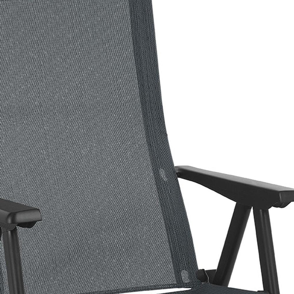 24" Gray and Black Steel Outdoor Arm Chair HomeRoots