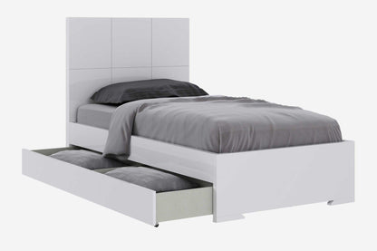 White Twin Bed Frame with Trundle - FurniFindUSA