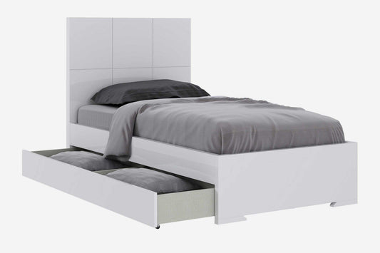 Twin White Bed - FurniFindUSA