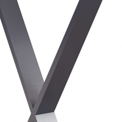 27" White and Silver Writing Desk HomeRoots