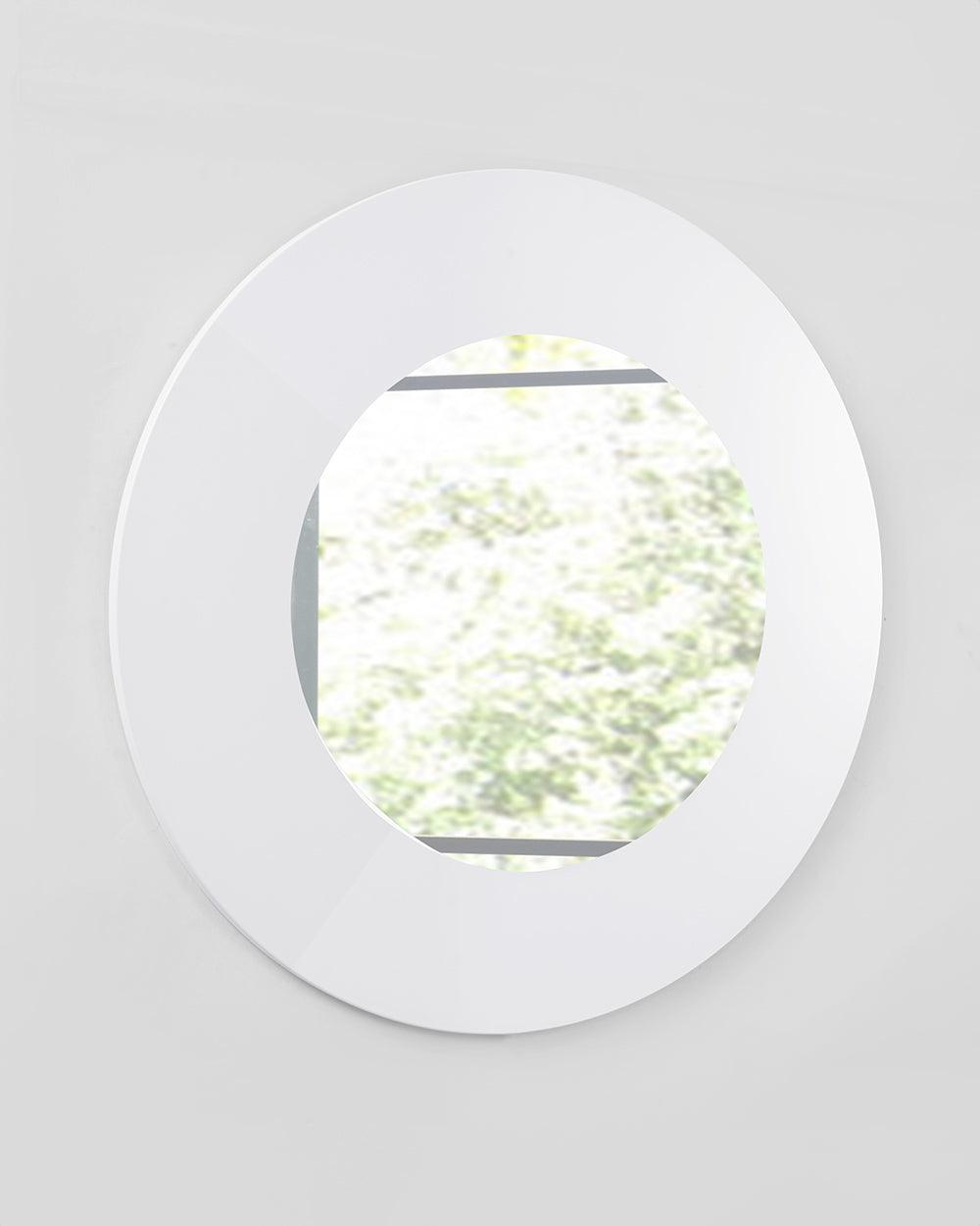 White Round Accent Mirror - FurniFindUSA