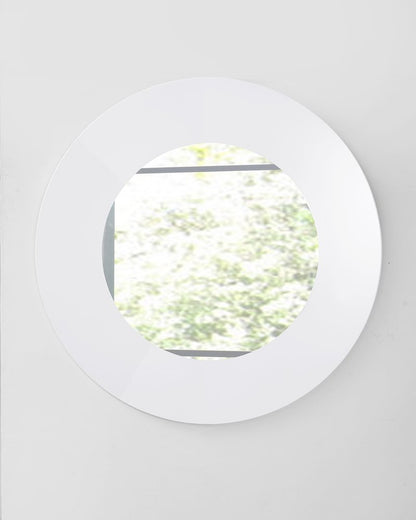 40" White Round Wood Framed Accent Mirror HomeRoots