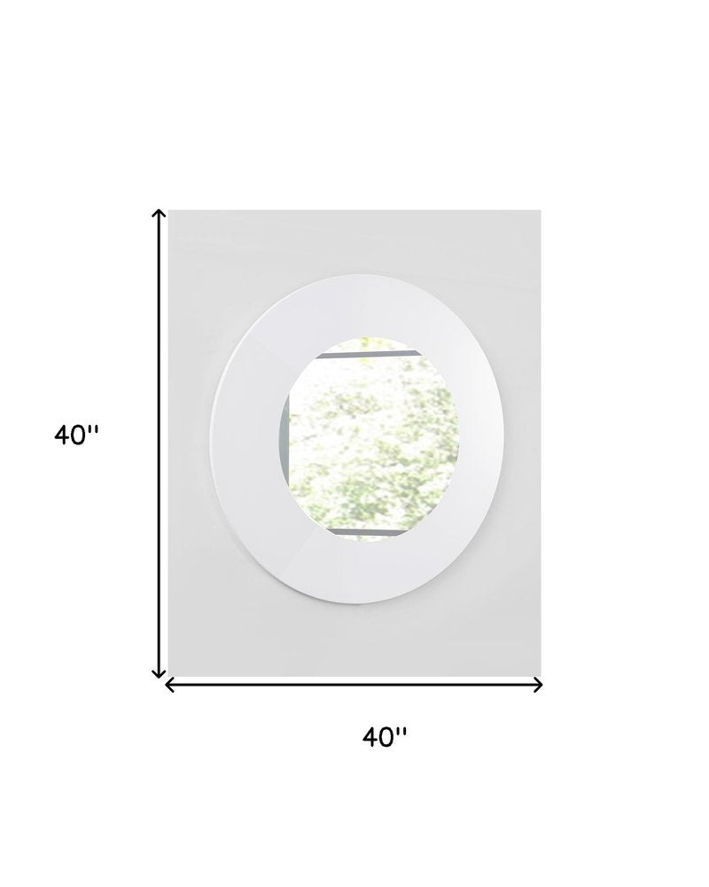 40" White Round Wood Framed Accent Mirror HomeRoots
