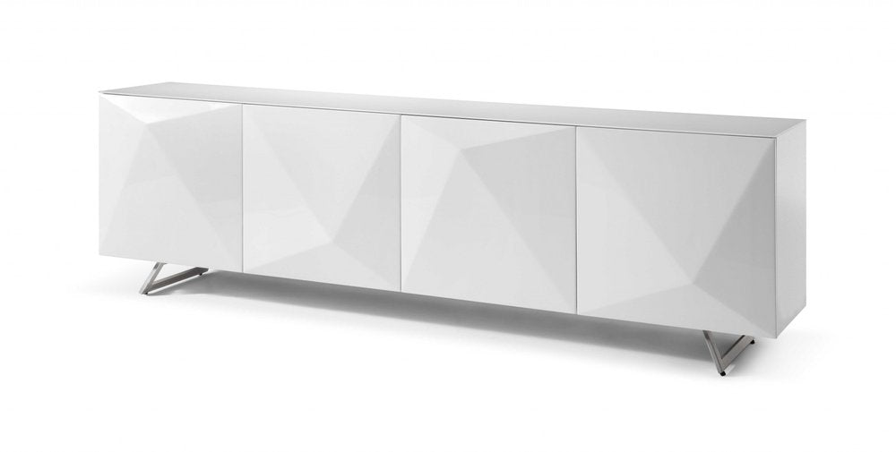 94" White Glass Solid Console Table HomeRoots