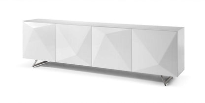 94" White Glass Solid Console Table HomeRoots