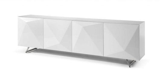 94" White Glass Solid Console Table HomeRoots
