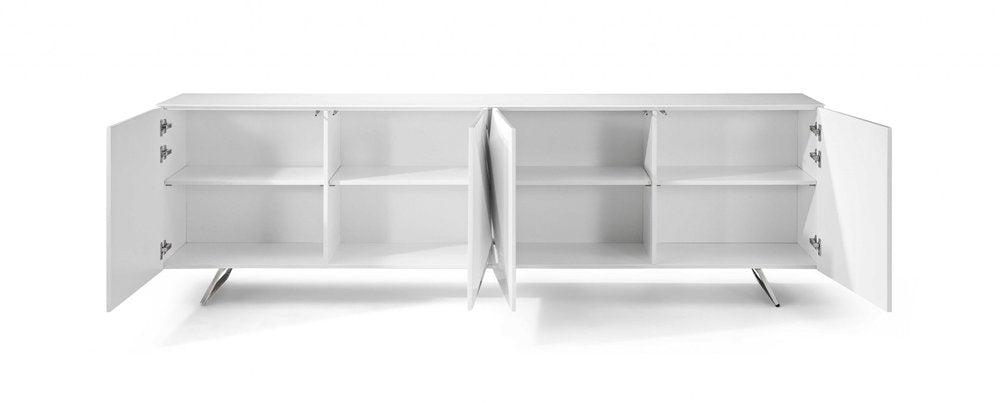 94" White Glass Solid Console Table HomeRoots
