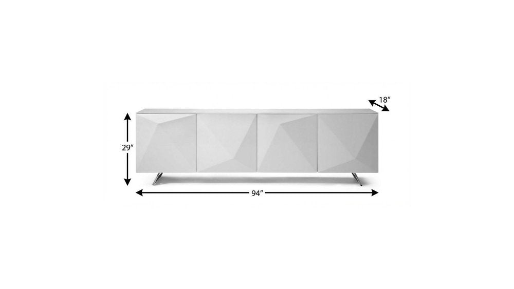 94" White Glass Solid Console Table HomeRoots
