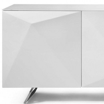 94" White Glass Solid Console Table HomeRoots