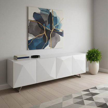 94" White Glass Solid Console Table HomeRoots
