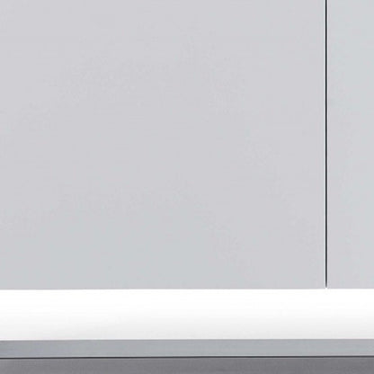 91" White Glass and Stainless Steel Frame Console Table HomeRoots