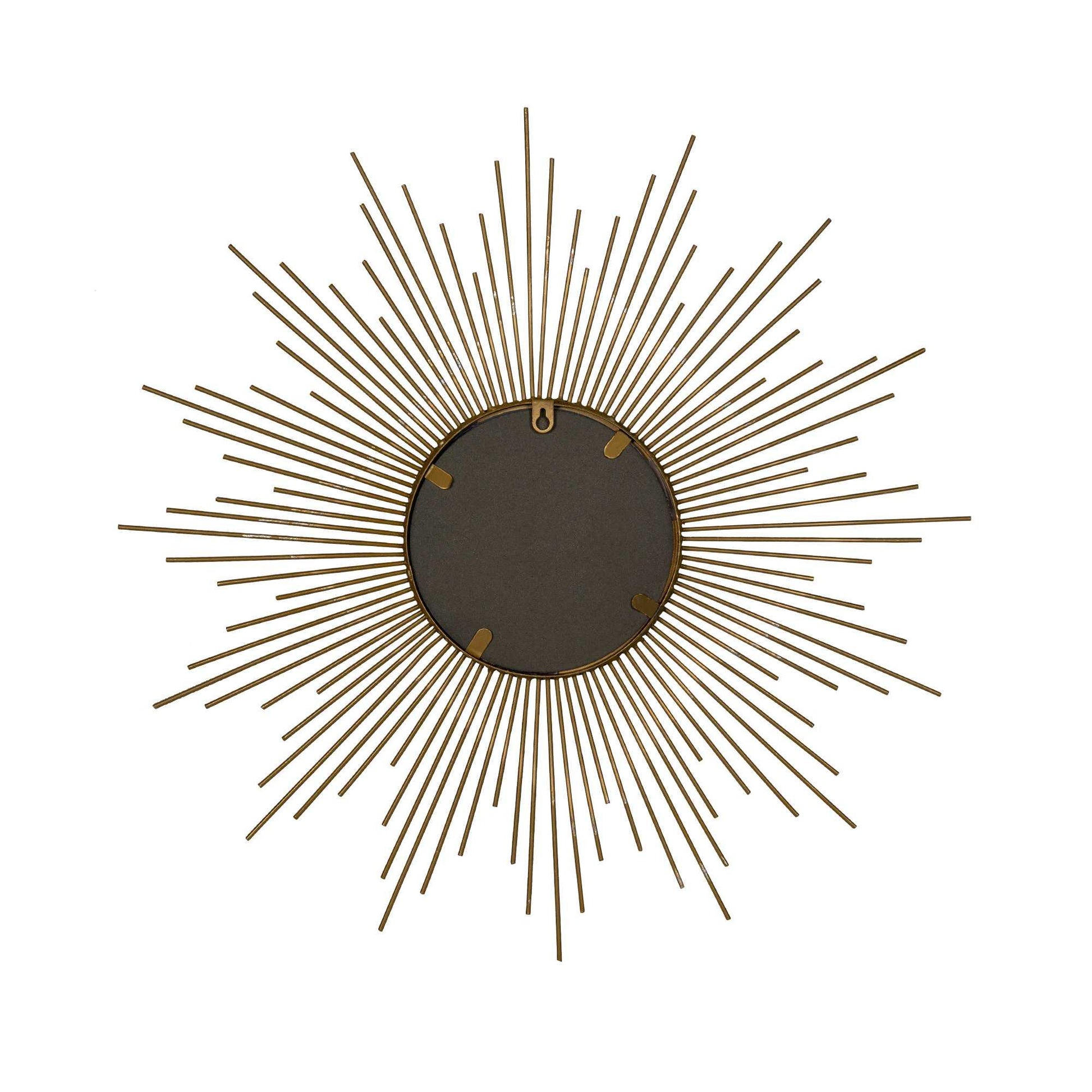 26 Round Gold Metal Sunburst Framed Wall Mirror - FurniFindUSA