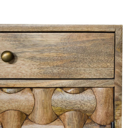 Natural Honey Wood Jigsaw Puzzle Nightstand - FurniFindUSA