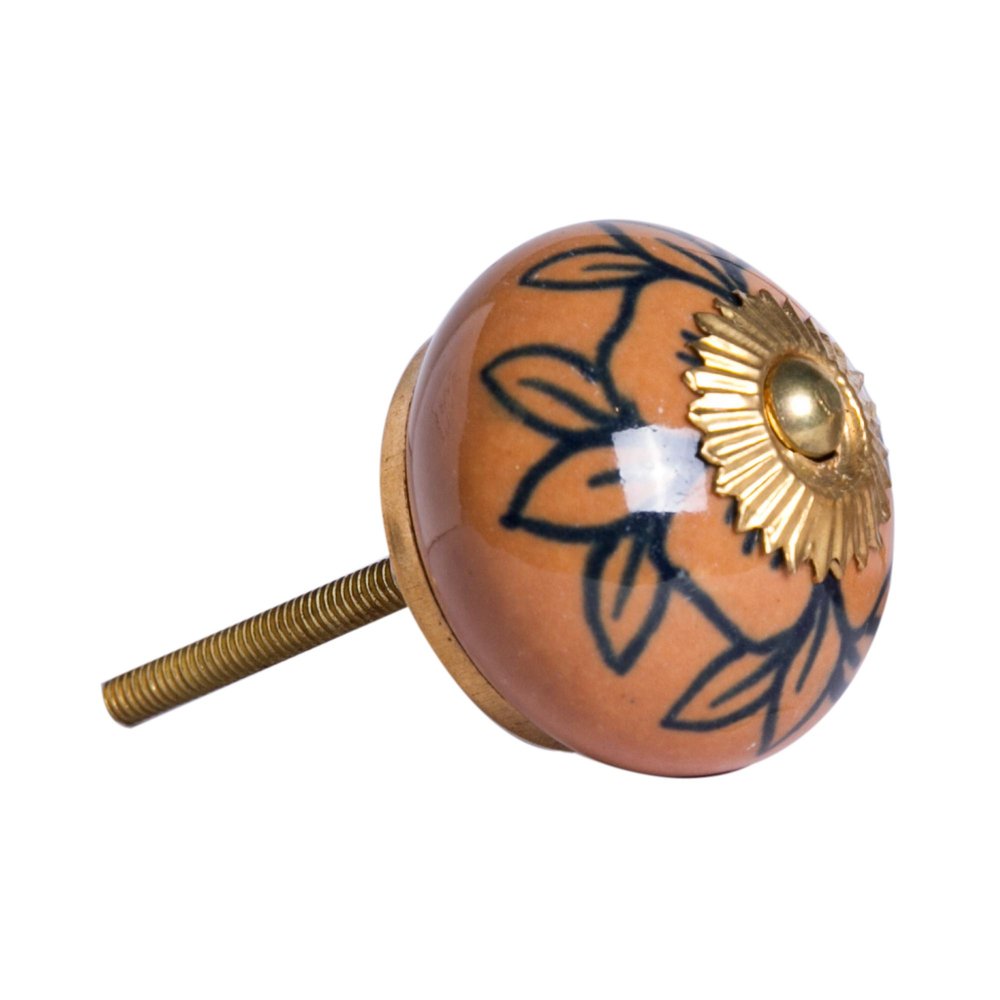 1.5" X 1.5" X 1.5" Orange Gold And Black  Knobs 8 Pack HomeRoots