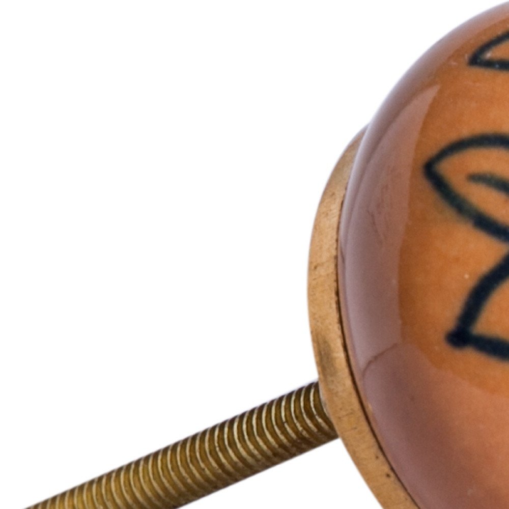 1.5" X 1.5" X 1.5" Orange Gold And Black  Knobs 8 Pack HomeRoots