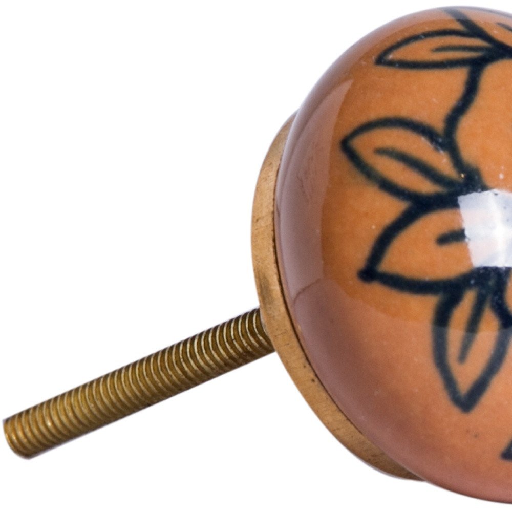 1.5" X 1.5" X 1.5" Orange Gold And Black  Knobs 8 Pack HomeRoots