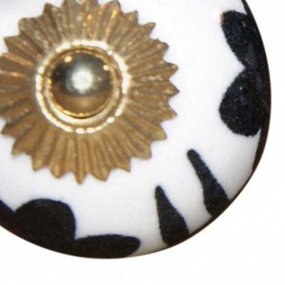 1.5" X 1.5" X 1.5" Black White And Gold  Knobs 8 Pack HomeRoots
